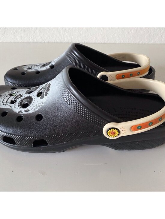 Crocs‎ Day Of The Dead Classic Clogs Skull 212109-0C4 Dia De Muertos Men’s Sz 13 main image 6